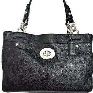 Coach Penelope Pebbled 
 Leather Black Carryall Bag Like New
